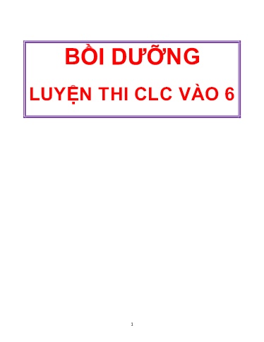 Bộ đề bồi dưỡng luyện thi CLC vào Lớp 6 (Có đáp án)