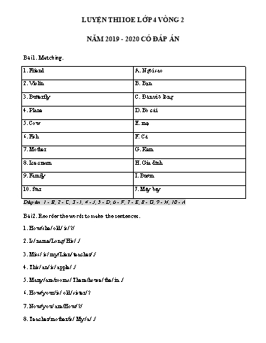 Đề luyện thi IOE Lớp 4 - Vòng 2 - Năm học 2019-2020 (Có đáp án)