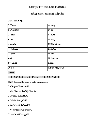 Đề luyện thi IOE Lớp 4 - Vòng 5 - Năm học 2019-2020 (Có đáp án)