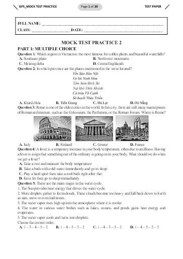 Đề ôn thi CLC vào Lớp 6 - Mock test practice 2