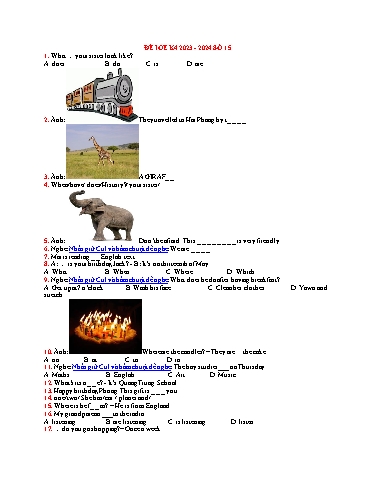 Đề ôn thi IOE Lớp 4 - Đề số 15 - Năm học 2023-2024 (Có đáp án)